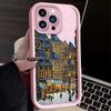 Winter Cartoon Kerst Stijl Sneeuw Telefoonhoesje Voor Samsung Galaxy S25 Ultra S24 S23 FE S22 Plus S21 A54 A55 Zachte Siliconen Cover