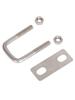 304 Stainless Steel U-Shaped Pipe Clamp Set with Baffle, Bolt, Screw Nut, and Saddle Clip