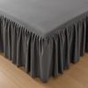 1pc Gray Bed Skirt Skin-friendly Bed Cover Simple Style Mattress Protector Roupa De Cama Soft Bedspread for Home (No Pillowcase)