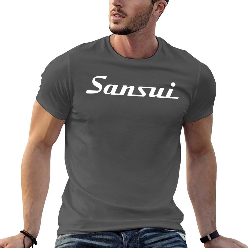 SANSUI White T-Shirt quick-drying basketball graphic tees graphic t shirts vintage graphic tee compression shirt men