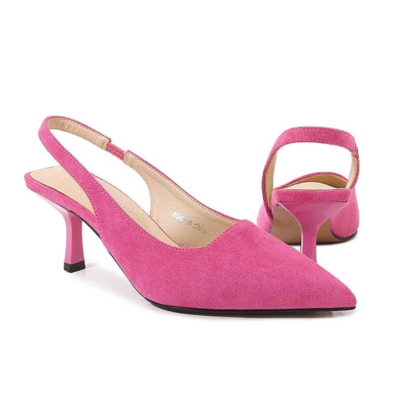 

Женские туфли на высоком каблуке, новые модные сандалии для офисной работы, модные сандалии на каблуке 6 см WZ 39 ярко-розовый