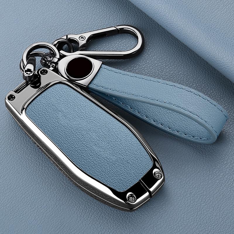 Zinc Alloy Leather Car Key Fob Case For Ford Fusion Mondeo Mustang F 150 Explorer Edge Key Fob Car Key Case