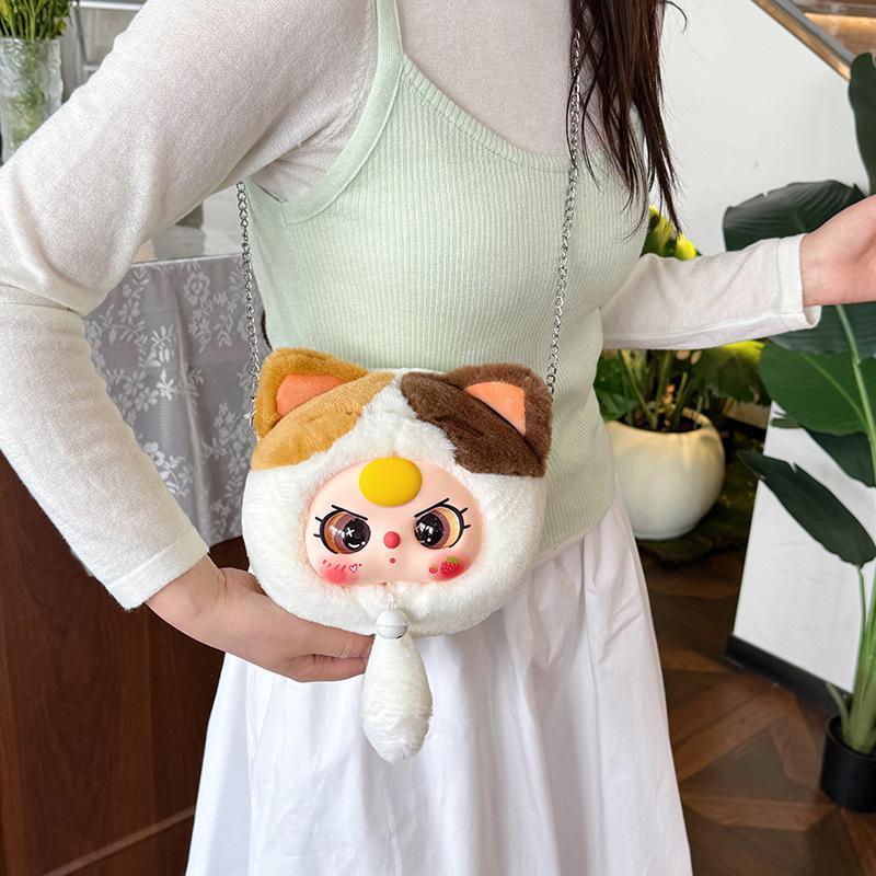 2025 new cute plush bag big eyes toy doll messenger bag claw machine doll student doll gift