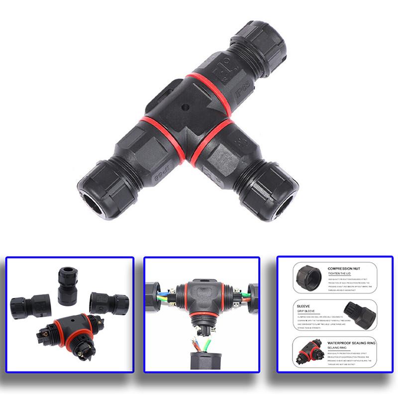 

Т-подібний 3-контактний водонепроникний кабельний з єднувач Електрична клема Провідний кабельний з єднувач Зовнішня підводна клемна колодка