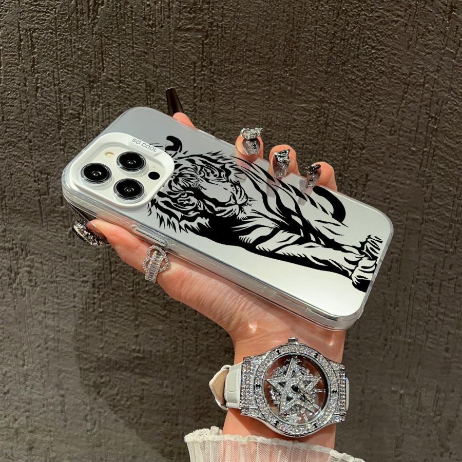 Cover Phone Case for iPhone 12 11 16e 13Pro 16Pro 16 13 15 Plus 14 Pro MAX Strong Tiger