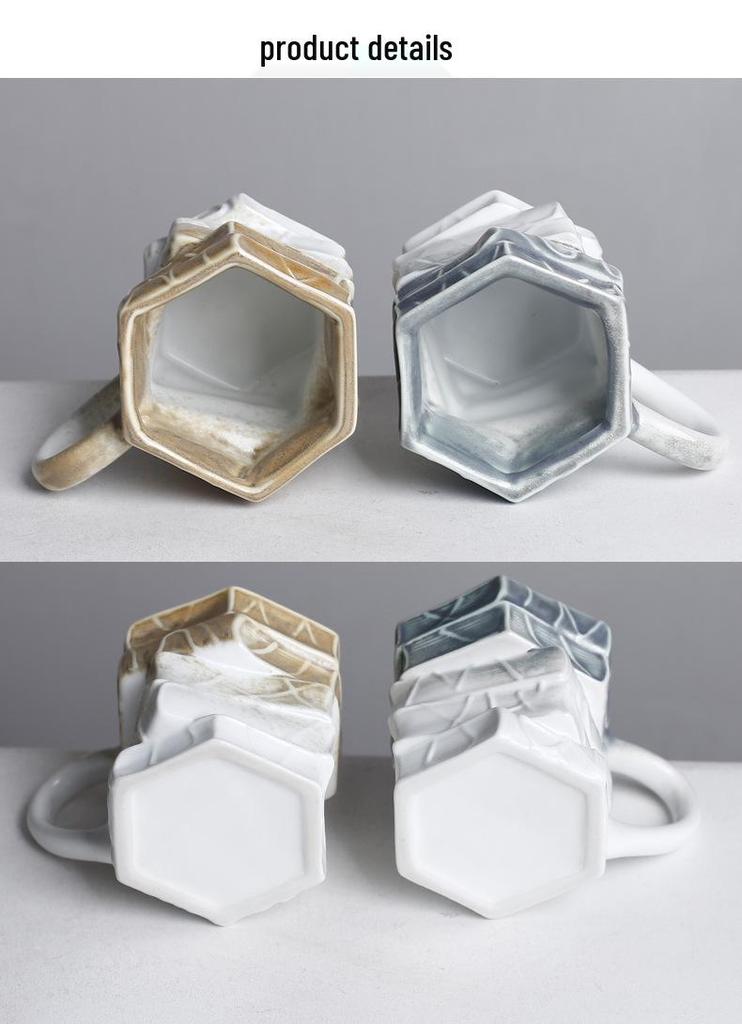 Stackable Ceramic Coffee Cup with Unique Shape