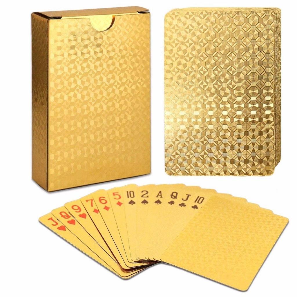 Premium Gold Water Repellent Playing Cards Great for Poker Parties and Games Halloween/Thanksgiving Christmas Gifts