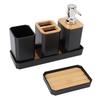 Bathroom Accessories Set Bath Ensemble Set with Toothbrush Holder Cup Lotion Bottles Soap Dish Tray