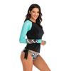 Women Sunscreen Long Sleeve Print  Beach Surfing Suit Swimwear