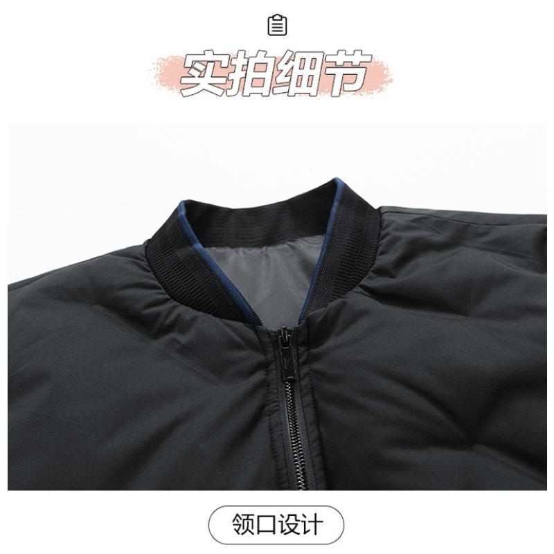 Autumn and winter men's thickened casual baseball uniform warm cotton jacket men's 2025 plaid loose trend padded clothes