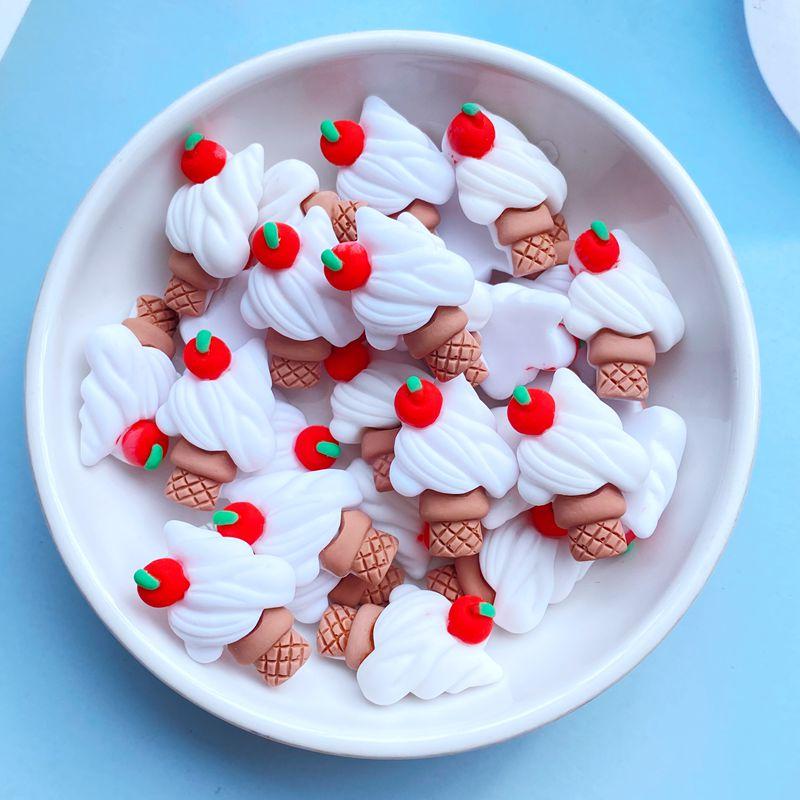 20Pcs New Cute Resin Mini Cartoon Ice Cream Series Flat Back Scrapbooking DIY Jewelry Craft Decoration Accessories