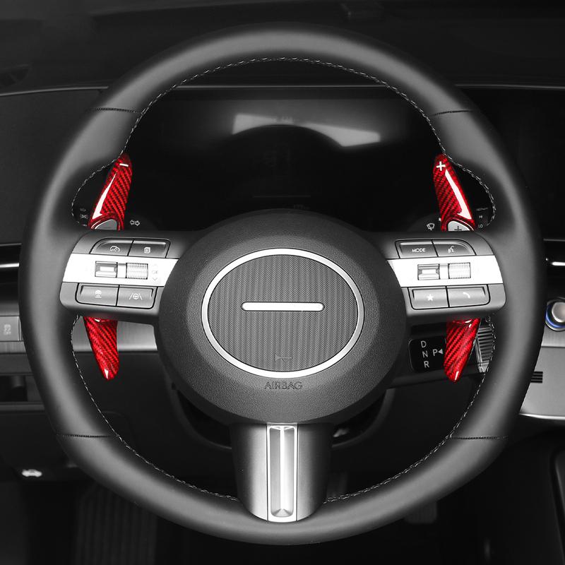 For Hyundai Tucson NX4 2025 2026 Black Red Real Carbon Fiber Steering Wheel Shift Paddle Shifter Extension Accessories