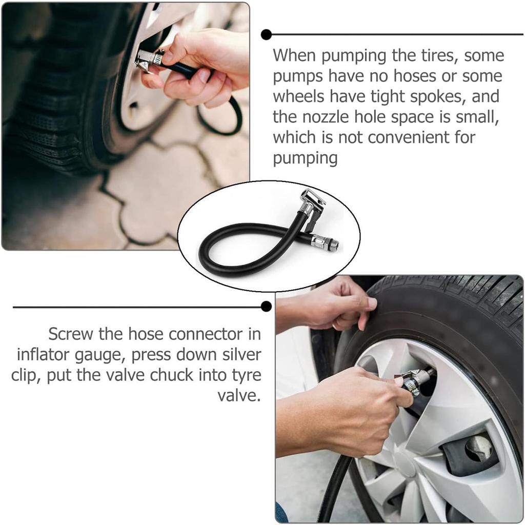 37cm Car Tire Inflator Hose Air Pump Extension Tube Adapter Tire Repair Tyre Inflatable Hose for Motorcycle Bicycle Auto