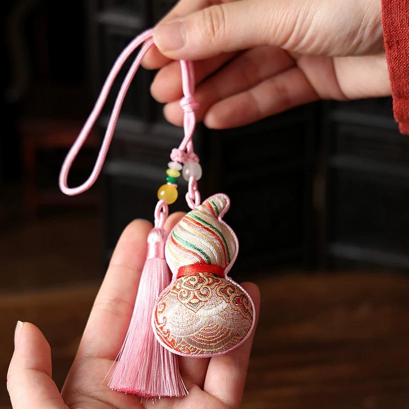 Country Chinese Ancient Style Dragon Boat Festival Fu Lu Gourd Sachet Perfume Bag Car Pendant Pendant Small Gift Embroider Birth Year Pouch