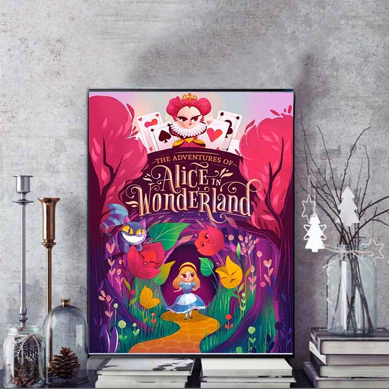 Disney Diamond Painting Alice in Wonderland Fairy Tale Illustration Mosaic Embroidery Image Creation Diamond Painting Cross StitchHomeDecoration5D DIY