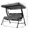 Swing Bench, 3-Seater Garden Swing, Adjustable Canopy, Textilene Gray 200 x 120 x 170 cm
