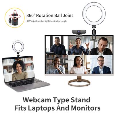 16CM Ring Light LED Lamp Lighting With Clip On Laptop Computer For Video Conference Zoom Webcam Chat Live Streaming Youtube