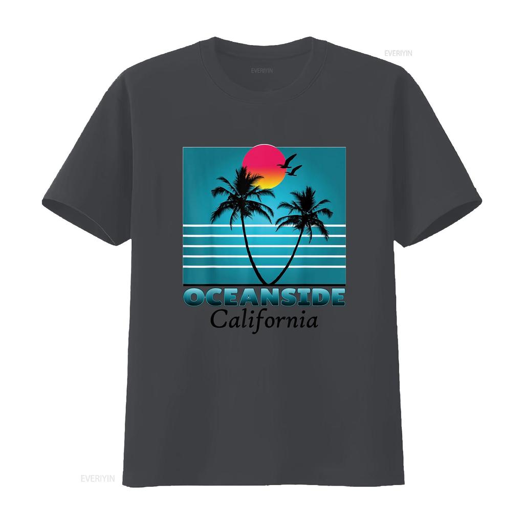 Oceanside Kalifornien CA Sommer Souvenirs T-Shirt vintage Gewaschen Stilvolle Designerbekleidung Dehnbar homme Leicht Vielseitig