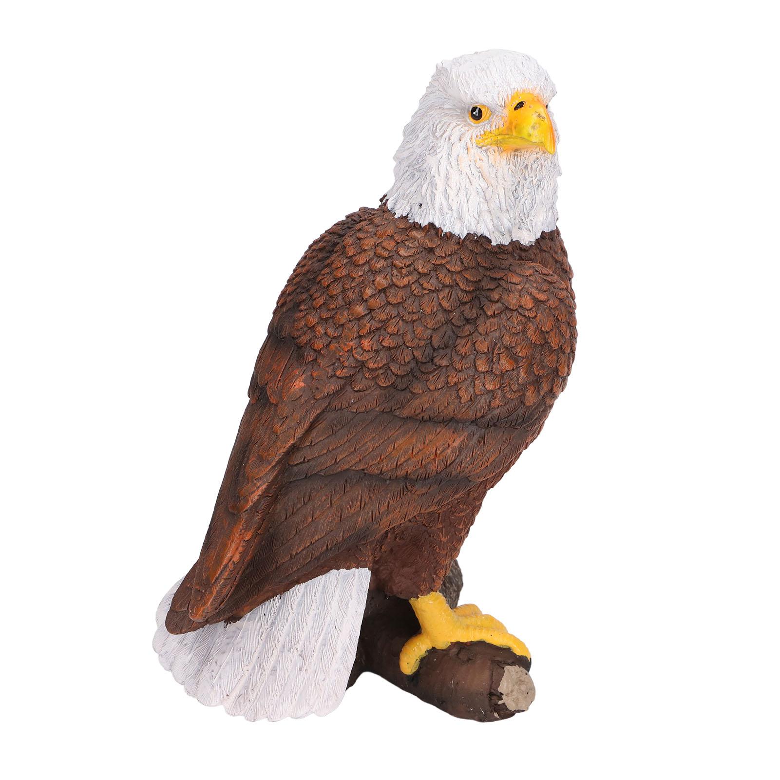 

Bald Eagle Statue Head Turn Style Rich Details Stable Durable Resin Patriotic Eagle Figurine for Office Family Cafe