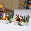 LED Light Up Village Xmas Lighting Music Box DIY Xmas Octave Box  for Holiday Home Decor