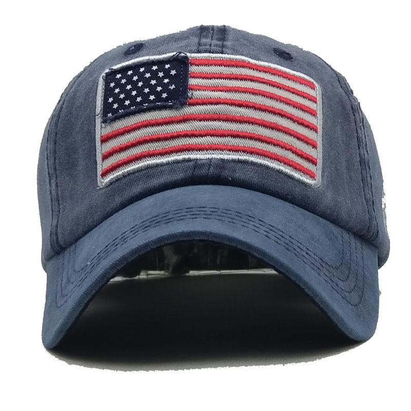 Unisex Washed Distressed Baseball Embroidered Peaked Cap Pure Cotton High Quality Men Women Hat
