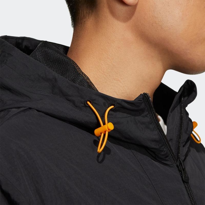 adidas Neo Sport Woven Alphabet Hooded Jacket Men Outerwear Black HS8850