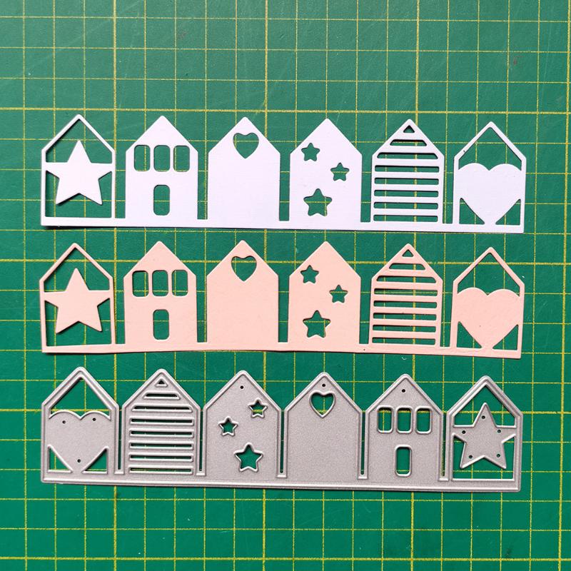 Love Star House Carta Arte Design Modello Fustelle da Taglio in Metallo Fai da Te Scrapbooking Stencil per Goffratura Artigianato della Carta Modello per Album