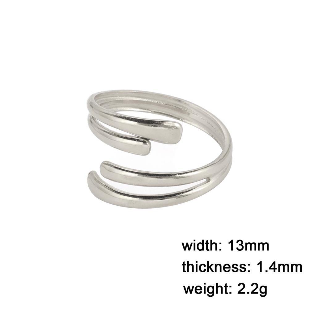 Simple Stainless Steel Gold Color Adjustable Opening Four-strand Open-ended Ring For Women Jewelry Finger Ring Wholesale