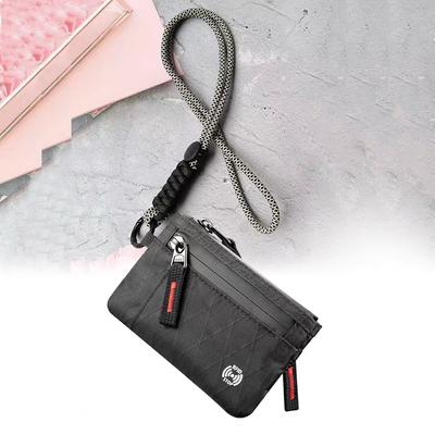 Minimalist Coin Purses RFID Anti-Theft Card Holder X-Pac Waterproof Durable Nylon Mens Outdoor Mini Travel Sports Wallet with Lanyard