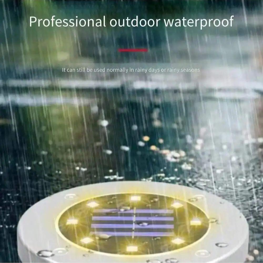 Solar Power Disk Light Outdoor Garden Solar Underground Light 8LED Deck Light Spotlight Buried Solar LED Lamp Garden Decoration