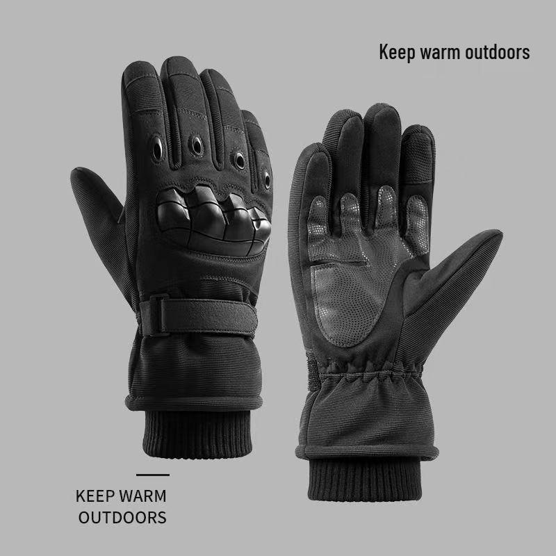 

Men s Fleece-Lined Gloves: Thickened, Non-Slip, Wear-Resistant, Warm, Windproof, Waterproof, Touchscreen Compatible for Winter Outdoor Use. One Size