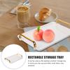 Large Plastic Rectangle Serving Tray Handles Coffee Table Tea Tray Household Storage Snack Fruit Decorative Teaware Accessory
