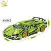 HUIQIBAO 1:14 Racerbiler Teknisk Modell Byggeklosser MOC LED-linje Klosser Utstillingsboks Barn Bykonstruksjonsleke Gutt Spill