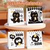 2Pcs Random Mini 2026 Calendar Portable Cute Cat Office School Supplies Calendar Monthly Planner Desk Accessories Decor Record