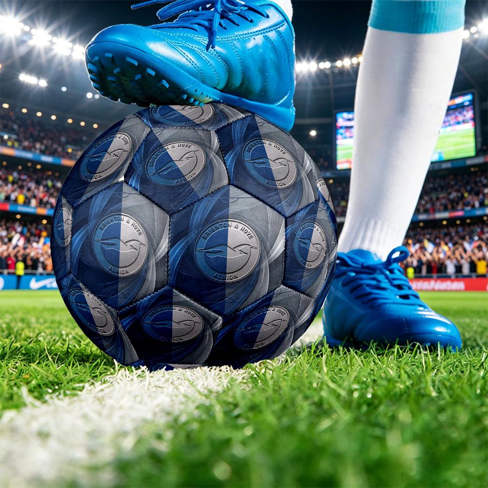Brighton & Hove Albion FootballPrinted Size 5 Soccer Blbion Football, Anti Slip Adult Match Football Souvenir for Football Fans