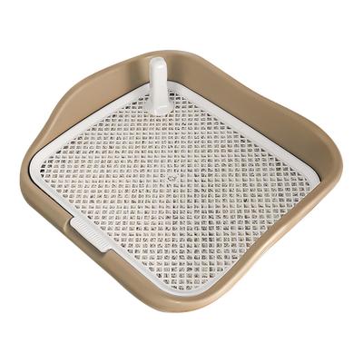 Yükseltilmiş Kenarlı Köpek Tuvalet Tepsisi Çıkarılabilir File Izgara Pedi ve Sıçramayı Önleyen Direk Geniş Alan