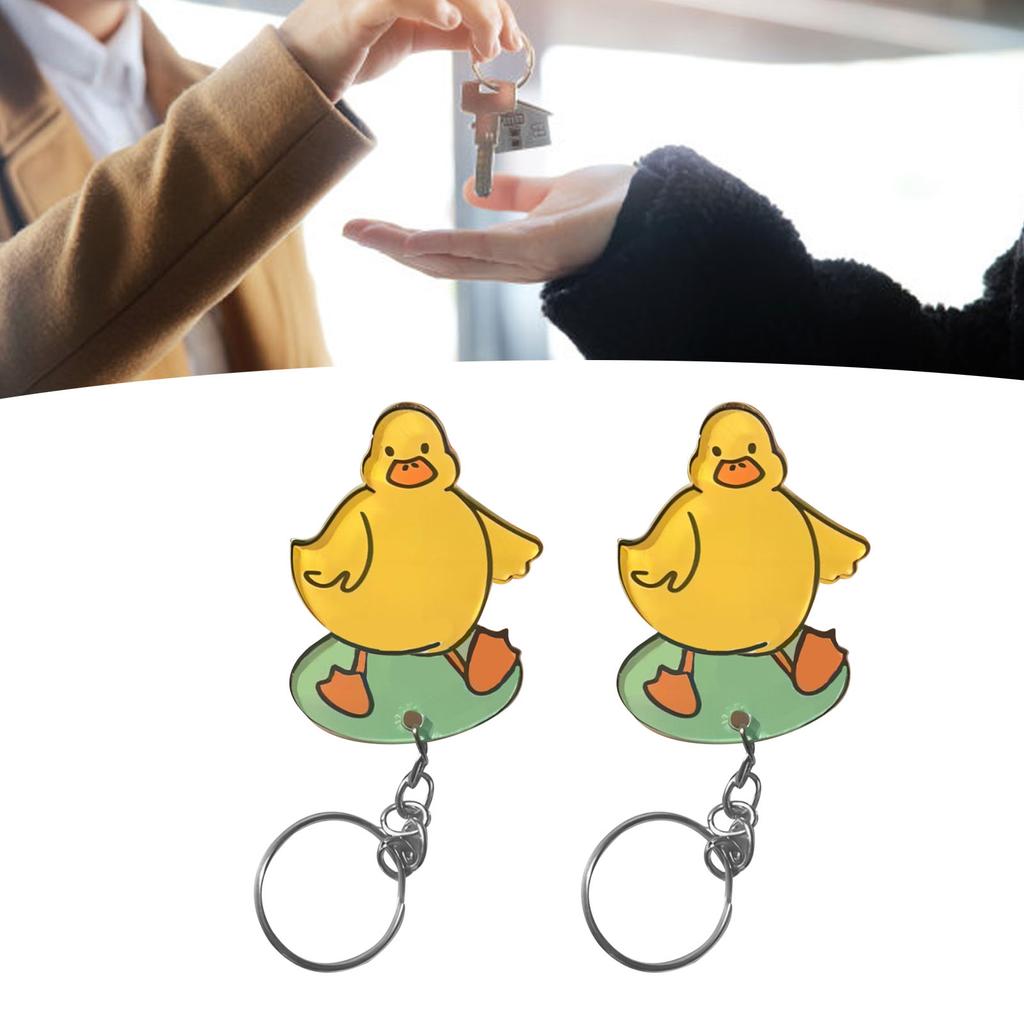 2Pcs Duck Keychain Acrylic Cute Multifunctional Couple Key Chain Key Holder Bag Charm Gift