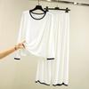 Women's Thin Stretchy Modal Pajama Set - Long Sleeve T-Shirt & Undershirt for Spring/Autumn