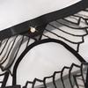 Women's Sexy Sheer Lingerie Set Embroidered Cape Garter Belt Set Adjustable Push-Up Bra Set