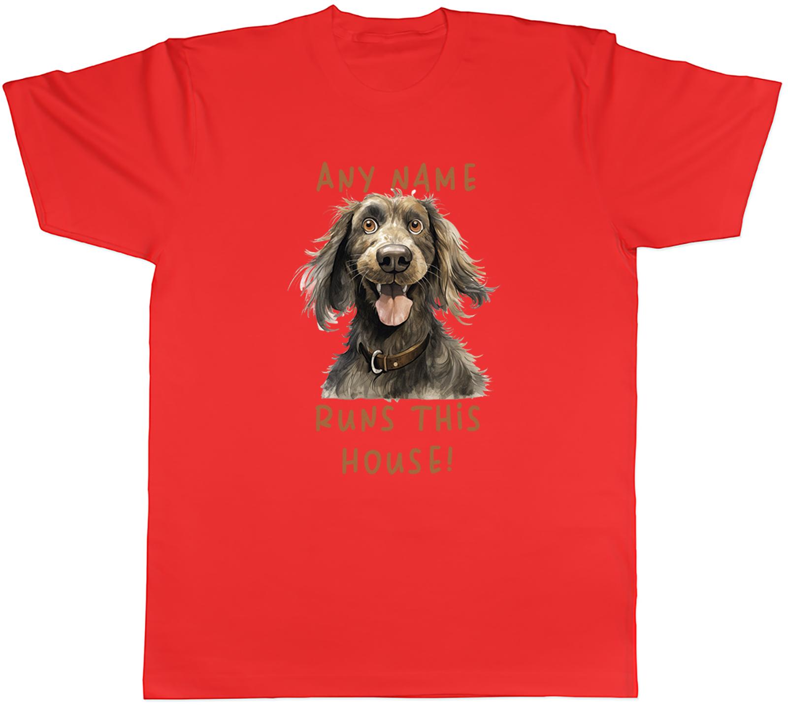 Personalised Cocker Spaniel Dog Runs This House Unisexs TShirt Tee Gift Top S