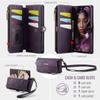 For iPhone XR 6.1 inch Case CASEME C39 RFID Blocking Zipper Wallet Stand Leather Cover with Strap