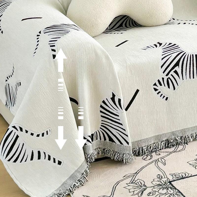 Zebra Sofa Full Cover Cloth New Chenille Sofa Towel Four Seasons Universal Cushion Cover Full Cover