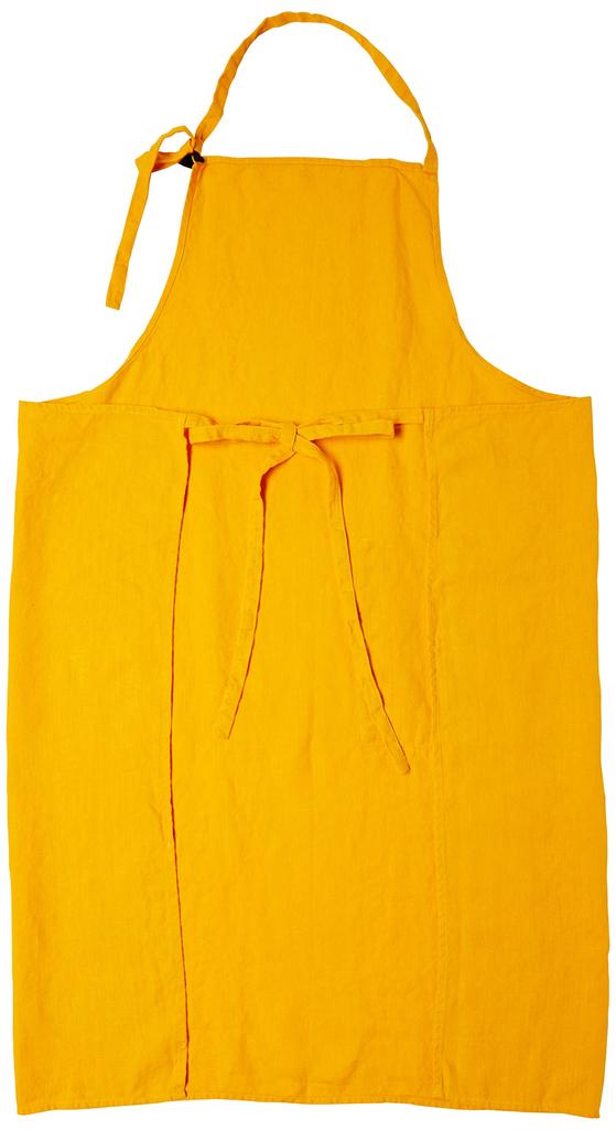 Apron Linne Yellow 101cm 99cm [Nankai Tsusho] Length Approx. Width Approx.