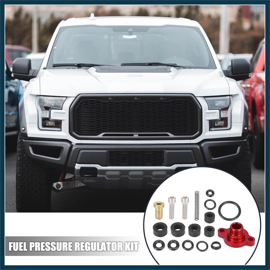 Car Fuel Injection Pressure Regulator Valve Cap Spring Kit for Ford F250 F350 F450 F550 7.3L Powerstroke Diesel 1999 2000 2001 2002 2003 Red