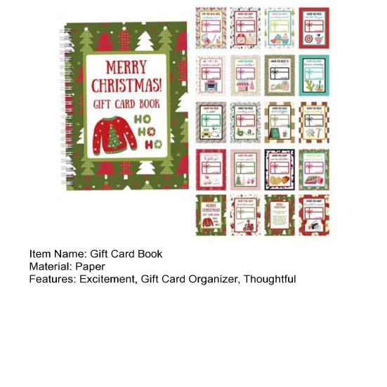 Merry Christmas Gift Card Book 10 Pages DIY Spiral Bound College Survival Gift Card Book Holder for Students Graduation Gifts