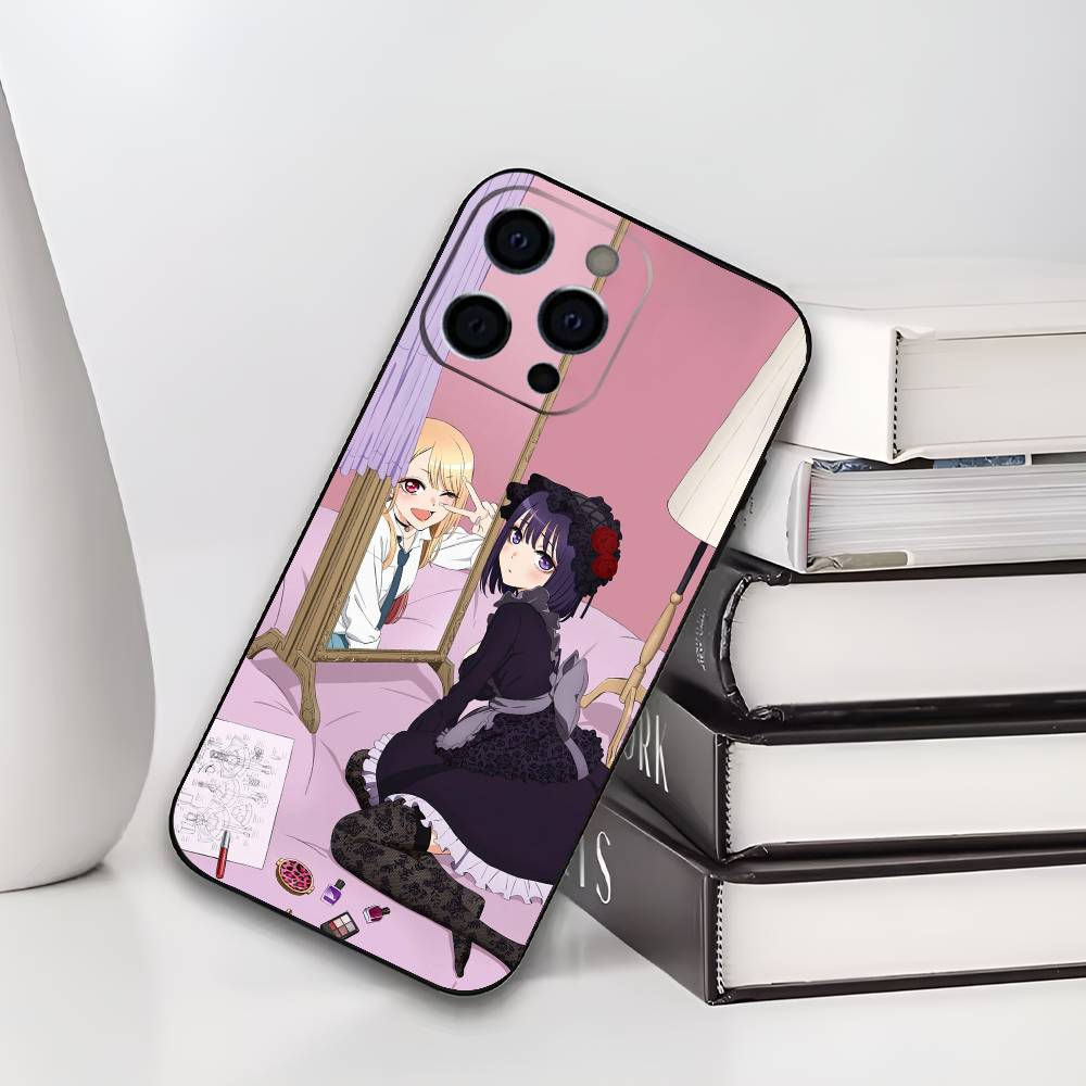 Shizuku Kuroe Marin Kitagawa Phone Case For iPhone 17,16,15,14,13,12,11 Plus,Pro Max,XS,Soft Black Cover