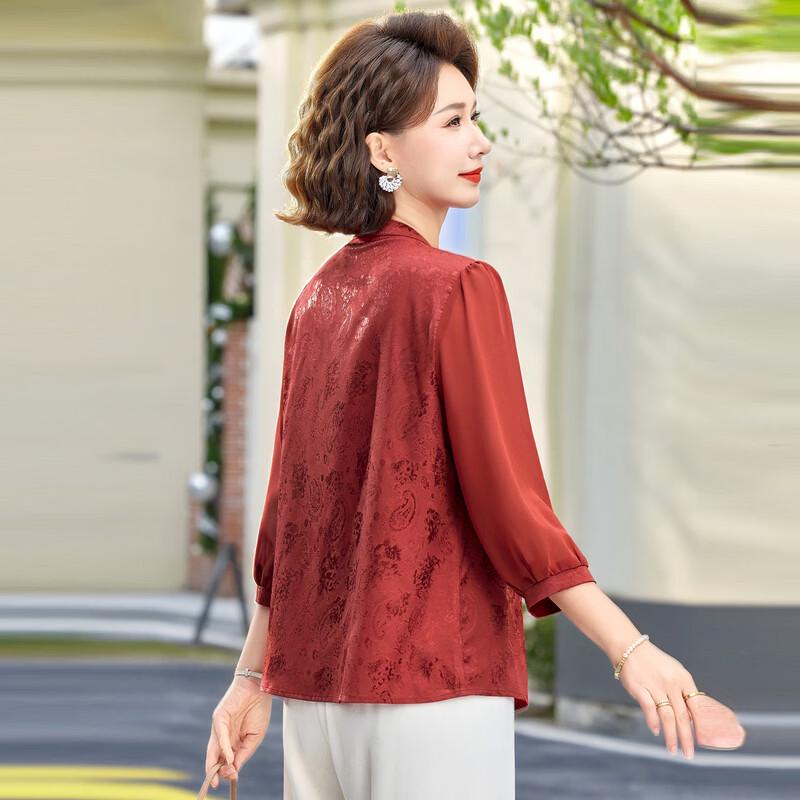 Hodo New Chinese Style Floral Blouse for Mid-Aged Women