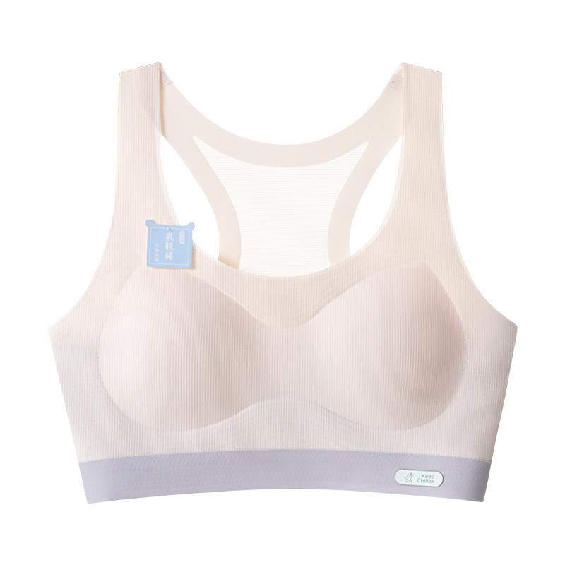 Young Youth Development Period, Junior High School Seamless Ice Silk Bra, Children's Sports Shock-proof Small Vest