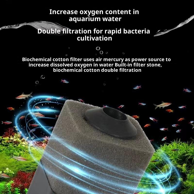 Akvaryum Balık Tankı Karides Göleti İçin Yeni Biyo Sünger Filtre Hava Pompası Biyokimyasal Filtrasyon Sessiz Köpük Akvaryum Aksesuarları