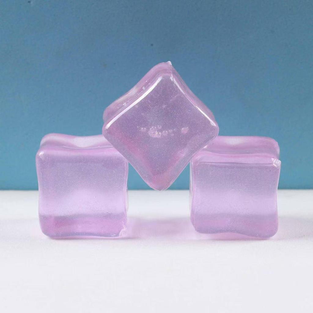 Trendy Simulation Transparent Colored Ice Cube Phone Case Keychain with Crushed Ice DIY Micro Landscape Decor